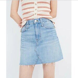 Madewell Size 27 Light Wash Denim A-Line Mini Skirt in Lovell Wash L4531 cotton
